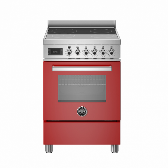 BERTAZZONI PRO6 4I 1E RO T Κουζίνα Ηλεκτρική με Επαγωγικές Εστίες 60cm Κόκκινο